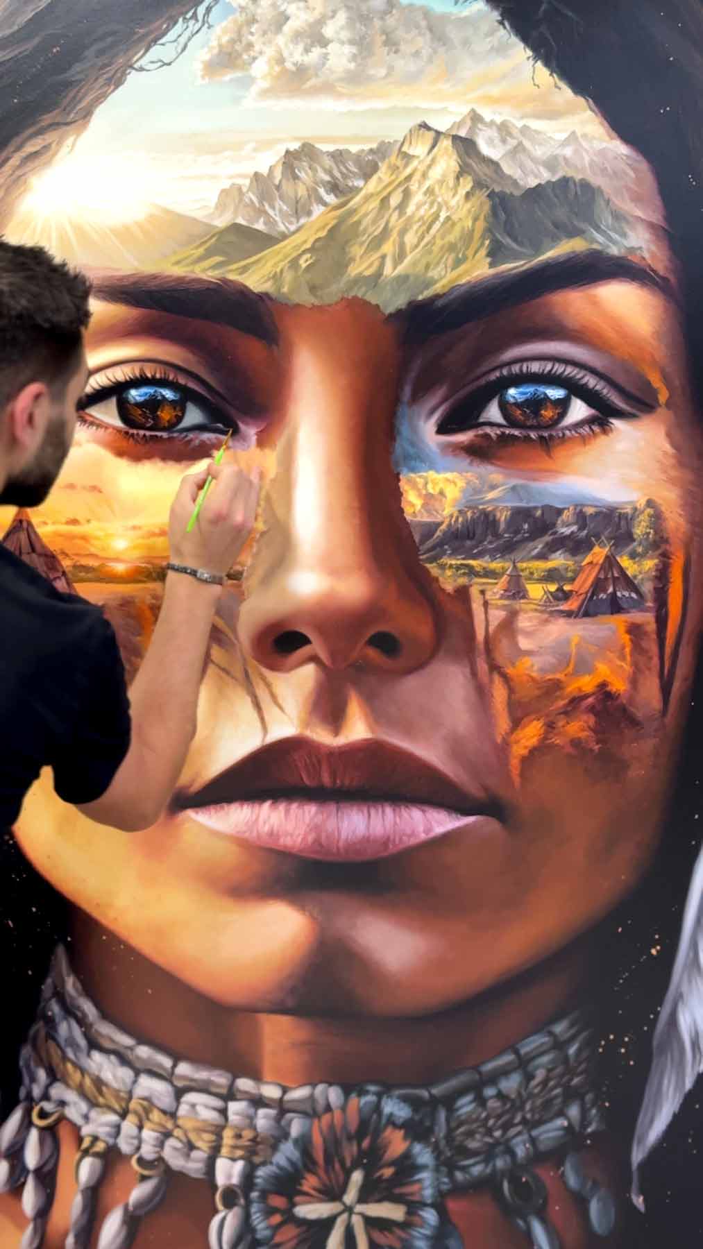 Julien Durix en train de peindre